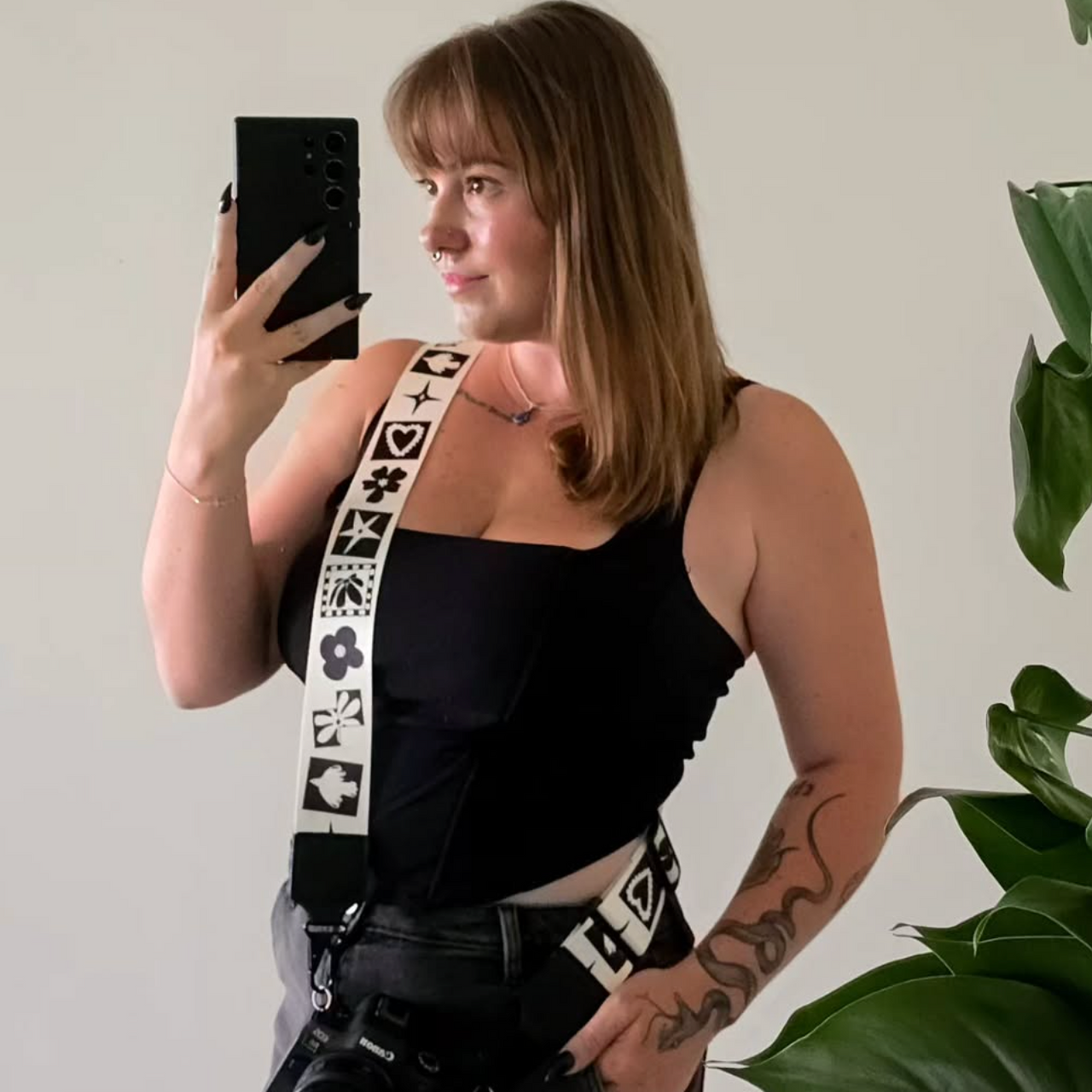 "THE OG" Black and White Bag Strap / Camera Strap